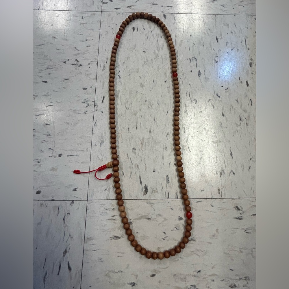 Real authentic wood beaded necklace